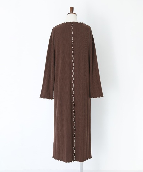 n'OrLABEL（ノアールレーベル）の「『配色メローランダムワンピース』（ワンピース・レディース・ブラウン/カーキ/ブラック・3L/S～Ｍ/L～LL）」の9枚目の写真