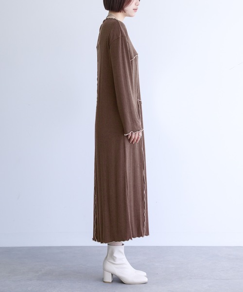 n'OrLABEL（ノアールレーベル）の「『配色メローランダムワンピース』（ワンピース・レディース・ブラウン/カーキ/ブラック・3L/S～Ｍ/L～LL）」の20枚目の写真