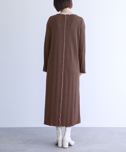 n'OrLABEL（ノアールレーベル）の「『配色メローランダムワンピース』（ワンピース・レディース・ブラウン/カーキ/ブラック・3L/S～Ｍ/L～LL）」の21枚目の写真