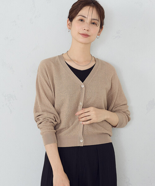 COMME CA ISM(コムサイズム)の「ブークレカーディガン(カーディガン/ボレロ・レディース・ブラック/ベージュ・LARGE/MEDIUM)」の6枚目の写真
