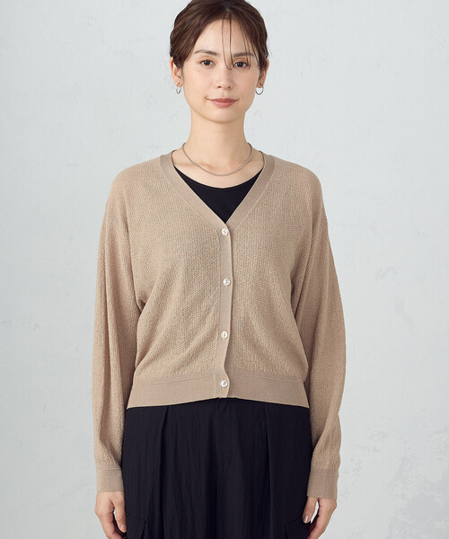COMME CA ISM(コムサイズム)の「ブークレカーディガン(カーディガン/ボレロ・レディース・ブラック/ベージュ・LARGE/MEDIUM)」の7枚目の写真