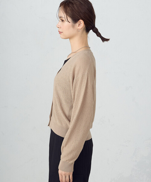 COMME CA ISM(コムサイズム)の「ブークレカーディガン(カーディガン/ボレロ・レディース・ブラック/ベージュ・LARGE/MEDIUM)」の8枚目の写真