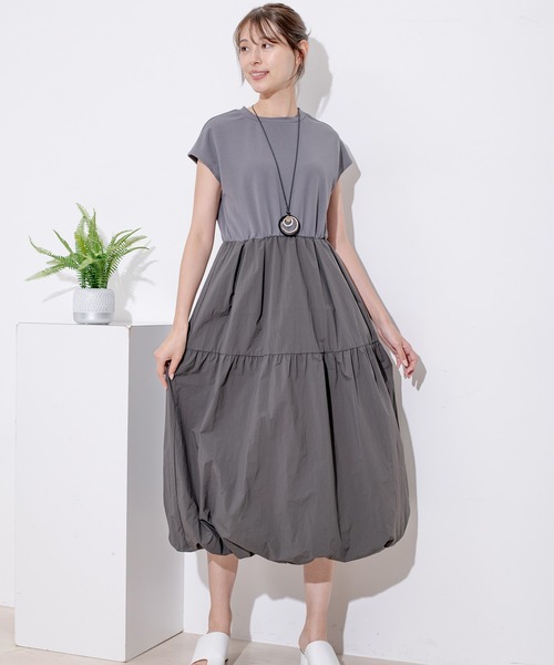 【セール】カットジョーゼット異素材ワンピース（ワンピース）｜Jayro（ジャイロ）