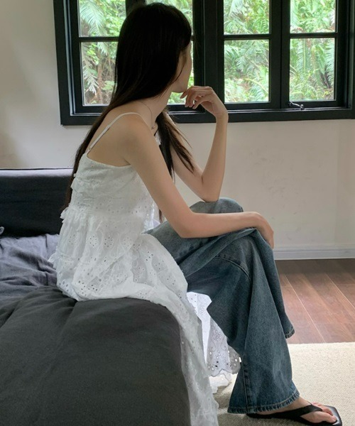 Ritomo De Ricco(リトモ・デ・リコ)の「Ritomo湘南スタイル カットワークパンチングレースワンピース(ワンピース・レディース・ホワイト・MEDIUM/LARGE)」の3枚目の写真