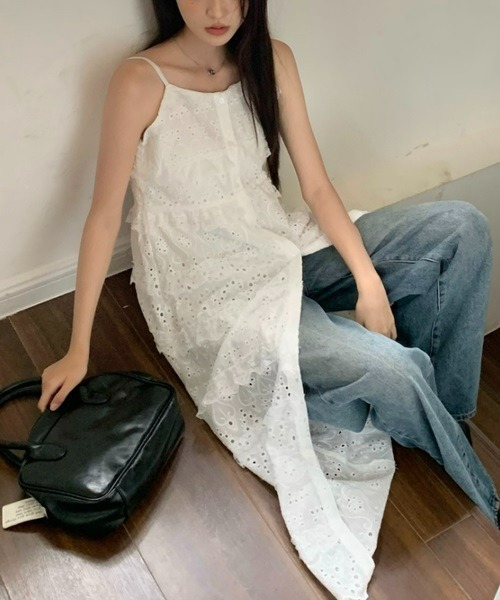 Ritomo De Ricco(リトモ・デ・リコ)の「Ritomo湘南スタイル カットワークパンチングレースワンピース(ワンピース・レディース・ホワイト・MEDIUM/LARGE)」の4枚目の写真