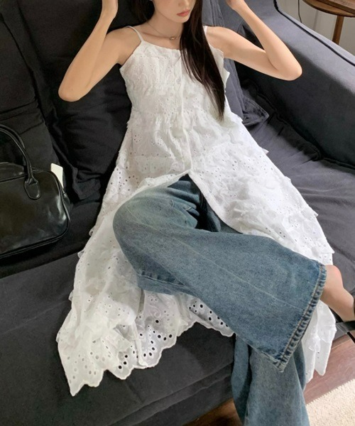 Ritomo De Ricco(リトモ・デ・リコ)の「Ritomo湘南スタイル カットワークパンチングレースワンピース(ワンピース・レディース・ホワイト・MEDIUM/LARGE)」の5枚目の写真
