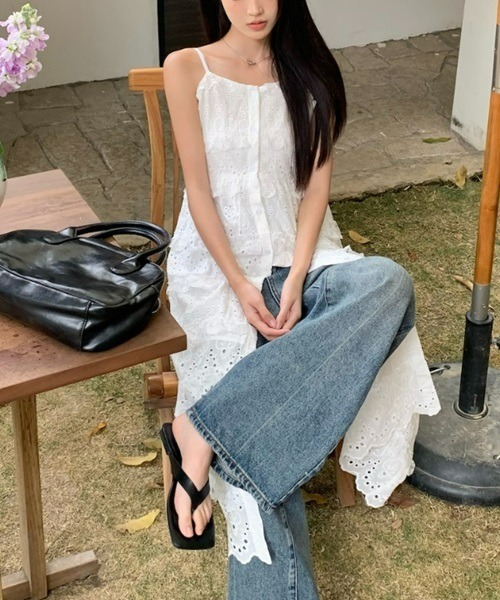 Ritomo De Ricco(リトモ・デ・リコ)の「Ritomo湘南スタイル カットワークパンチングレースワンピース(ワンピース・レディース・ホワイト・MEDIUM/LARGE)」の6枚目の写真