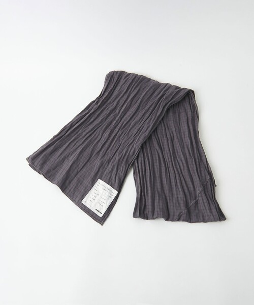 MONKEY TIME（モンキータイム）の「ガーメントダイ ダブルガーゼ チェック スカーフ（ストール/ショール・メンズ・オリーブ/ダークグレー・FREE）」の4枚目の写真