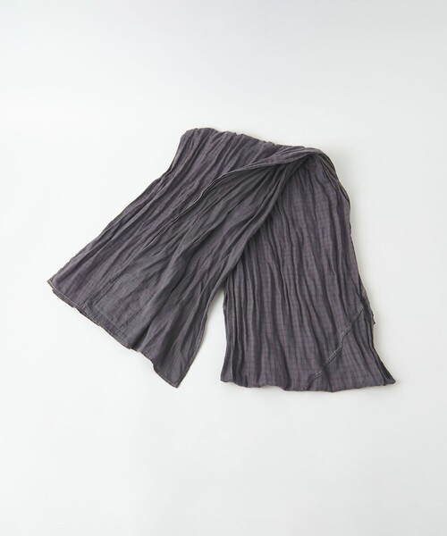 MONKEY TIME（モンキータイム）の「ガーメントダイ ダブルガーゼ チェック スカーフ（ストール/ショール・メンズ・オリーブ/ダークグレー・FREE）」の5枚目の写真