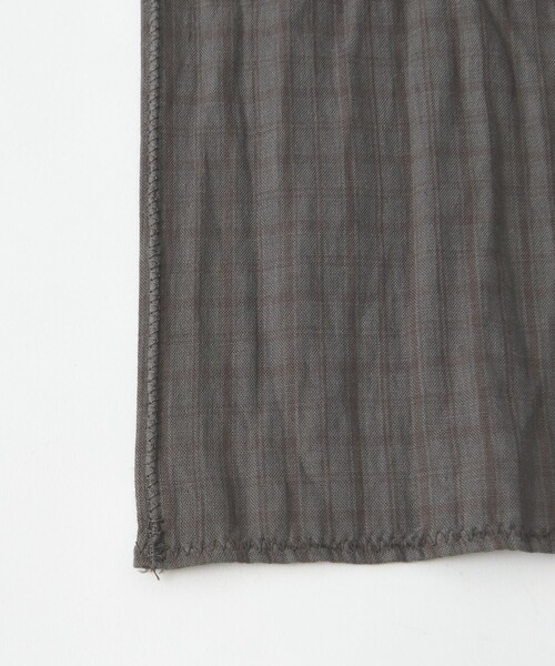 MONKEY TIME（モンキータイム）の「ガーメントダイ ダブルガーゼ チェック スカーフ（ストール/ショール・メンズ・オリーブ/ダークグレー・FREE）」の12枚目の写真