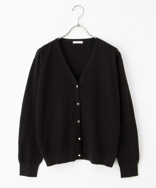 Honeys(ハニーズ)の「ヒアルロン酸Vカーデ(カーディガン/ボレロ・レディース・アイボリー/ブラック/ブルー/杢グレー/モカ・M/L/LL)」の18枚目の写真