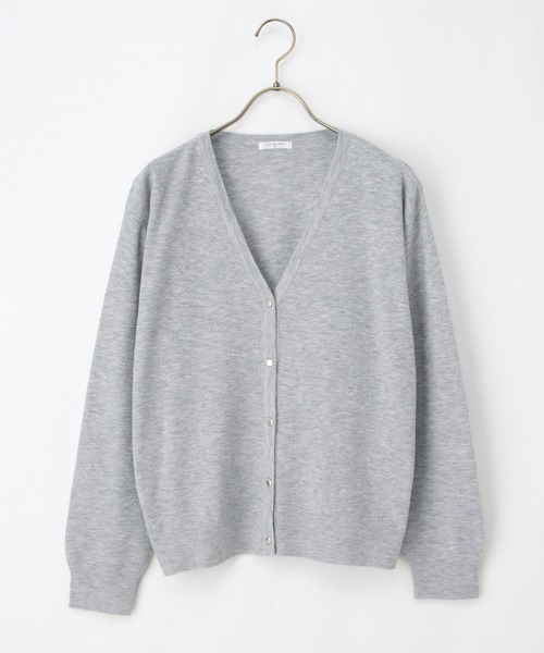 Honeys(ハニーズ)の「ヒアルロン酸Vカーデ(カーディガン/ボレロ・レディース・アイボリー/ブラック/ブルー/杢グレー/モカ・M/L/LL)」の22枚目の写真