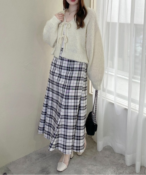 INGNI(イング)の「【WEB限定】フロントリボンブークレーニットカーディガン(カーディガン/ボレロ・レディース・アイボリー/ミント/サックスブルー/ピンク/グレー・M)」の17枚目の写真