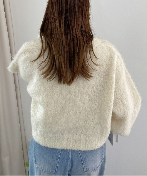 INGNI(イング)の「【WEB限定】フロントリボンブークレーニットカーディガン(カーディガン/ボレロ・レディース・アイボリー/ミント/サックスブルー/ピンク/グレー・M)」の10枚目の写真