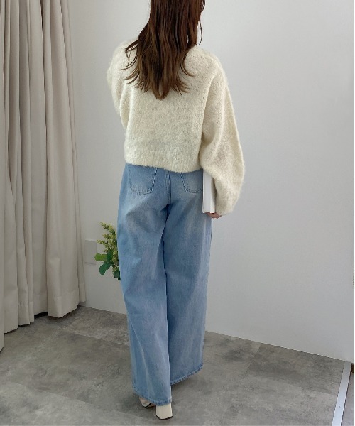 INGNI(イング)の「【WEB限定】フロントリボンブークレーニットカーディガン(カーディガン/ボレロ・レディース・アイボリー/ミント/サックスブルー/ピンク/グレー・M)」の14枚目の写真