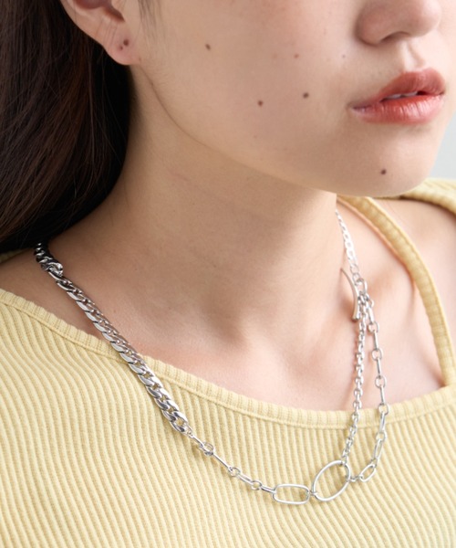 CIAOPANIC TYPY（チャオパニックティピー）の「lil2WAYMIXチェーンネックレス（ネックレス・レディース・シルバー/ゴールド・ONE SIZE）」の3枚目の写真