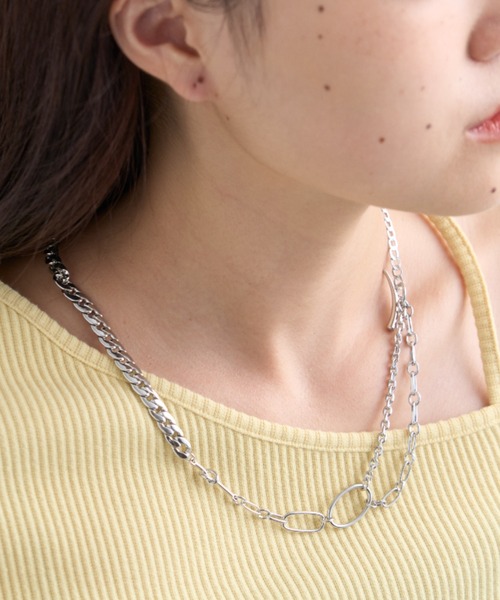 CIAOPANIC TYPY（チャオパニックティピー）の「lil2WAYMIXチェーンネックレス（ネックレス・レディース・シルバー/ゴールド・ONE SIZE）」の4枚目の写真