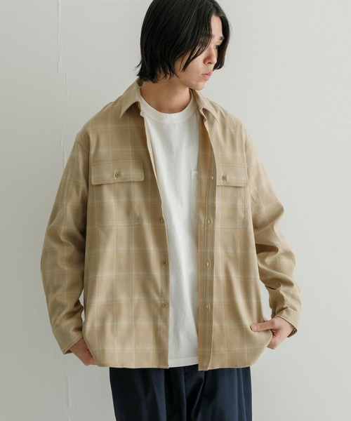 URBAN RESEARCH(アーバンリサーチ)の「『UR TECH』CHECK SHIRTS(シャツ/ブラウス・メンズ・ネイビー/ベージュ・LARGE/MEDIUM)」の5枚目の写真