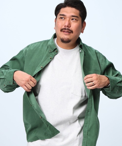 B&T CLUB（ビーティークラブ）の「コーデュロイ ボタンダウン 長袖シャツ（シャツ/ブラウス・メンズ・アイボリー/ブラック/カーキ/ワイン/ブルー/ブラウン/ダークグレー/ネイビー・X4(8L～9L)/X1(3L～4L)/X5(9L～10L)/X2(4L～5L)/X3(6L～7L)）」の6枚目の写真