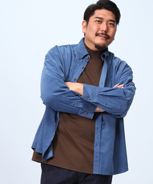 B&T CLUB（ビーティークラブ）の「コーデュロイ ボタンダウン 長袖シャツ（シャツ/ブラウス・メンズ・アイボリー/ブラック/カーキ/ワイン/ブルー/ブラウン/ダークグレー/ネイビー・X4(8L～9L)/X1(3L～4L)/X5(9L～10L)/X2(4L～5L)/X3(6L～7L)）」の7枚目の写真