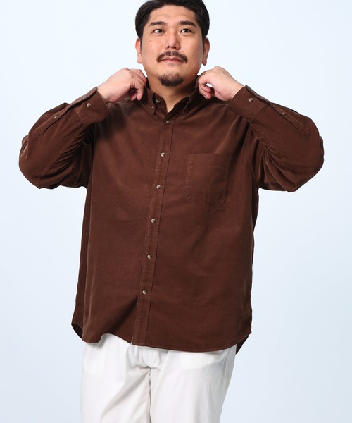 B&T CLUB（ビーティークラブ）の「コーデュロイ ボタンダウン 長袖シャツ（シャツ/ブラウス・メンズ・アイボリー/ブラック/カーキ/ワイン/ブルー/ブラウン/ダークグレー/ネイビー・X4(8L～9L)/X1(3L～4L)/X5(9L～10L)/X2(4L～5L)/X3(6L～7L)）」の20枚目の写真