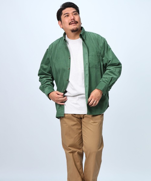 B&T CLUB（ビーティークラブ）の「コーデュロイ ボタンダウン 長袖シャツ（シャツ/ブラウス・メンズ・アイボリー/ブラック/カーキ/ワイン/ブルー/ブラウン/ダークグレー/ネイビー・X4(8L～9L)/X1(3L～4L)/X5(9L～10L)/X2(4L～5L)/X3(6L～7L)）」の18枚目の写真