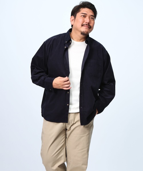 B&T CLUB（ビーティークラブ）の「コーデュロイ ボタンダウン 長袖シャツ（シャツ/ブラウス・メンズ・アイボリー/ブラック/カーキ/ワイン/ブルー/ブラウン/ダークグレー/ネイビー・X4(8L～9L)/X1(3L～4L)/X5(9L～10L)/X2(4L～5L)/X3(6L～7L)）」の11枚目の写真