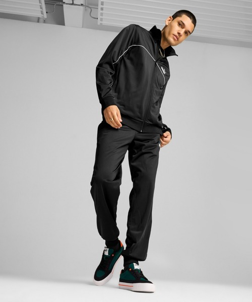 PUMA（プーマ）の「PUMA プーマ メンズ ポリ パイピング スーツ 上下セット（ジャージ・メンズ・グレー/カーキブラウン/ブラック・XX-LARGE/X-LARGE/MEDIUM/SMALL/LARGE）」の2枚目の写真