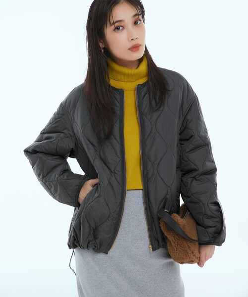 23区（ニジュウサンク）の「【洗える/撥水加工】中綿 パディング アウター（ダウンジャケット/コート・レディース・グレー系/アイボリー系/ブラック系/ベージュ系・38）」の3枚目の写真