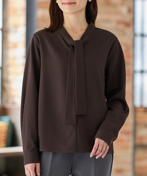 イージーケア】ボウタイトップス（シャツ/ブラウス）｜Honeys