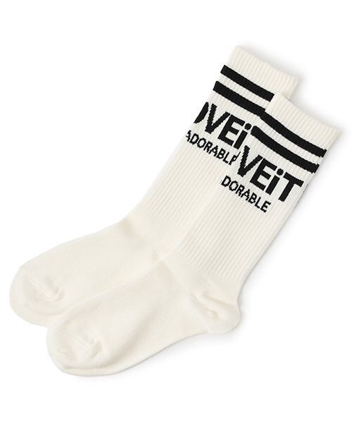 by LOVEiT(バイラビット)の「ロゴクルーソックス(ソックス/靴下・キッズ・グリーン/ブラック/オフホワイト・S/M/L/LL)」の1枚目の写真