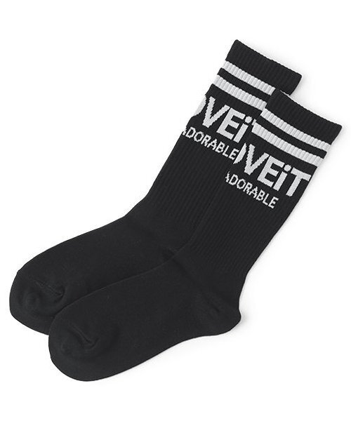 by LOVEiT(バイラビット)の「ロゴクルーソックス(ソックス/靴下・キッズ・グリーン/ブラック/オフホワイト・S/M/L/LL)」の2枚目の写真