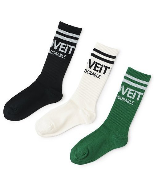 by LOVEiT(バイラビット)の「ロゴクルーソックス(ソックス/靴下・キッズ・グリーン/ブラック/オフホワイト・S/M/L/LL)」の6枚目の写真