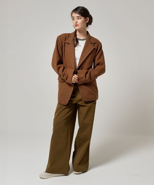 TINA:JOJUN(ティーナジョジュン)の「ウールミックス チェックジャケット TINA:JOJUN(テーラードジャケット・レディース・キャメル/カーキ・M)」の4枚目の写真