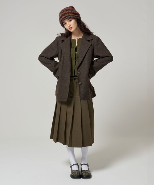 TINA:JOJUN(ティーナジョジュン)の「ウールミックス チェックジャケット TINA:JOJUN(テーラードジャケット・レディース・キャメル/カーキ・M)」の13枚目の写真