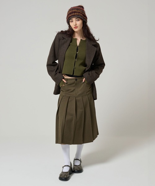 TINA:JOJUN(ティーナジョジュン)の「ウールミックス チェックジャケット TINA:JOJUN(テーラードジャケット・レディース・キャメル/カーキ・M)」の15枚目の写真