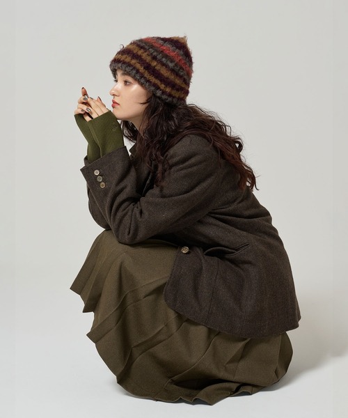 TINA:JOJUN(ティーナジョジュン)の「ウールミックス チェックジャケット TINA:JOJUN(テーラードジャケット・レディース・キャメル/カーキ・M)」の16枚目の写真