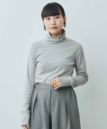 MEDE19F 吸湿発熱コットンフライスタートルネックトップス