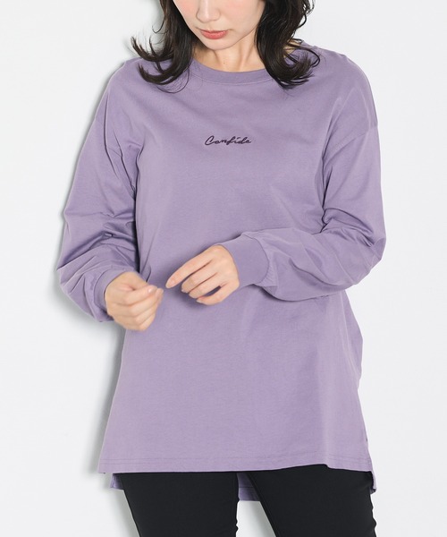 ロゴ刺繍チュニックT（Tシャツ/カットソー）｜Honeys（ハニーズ）の