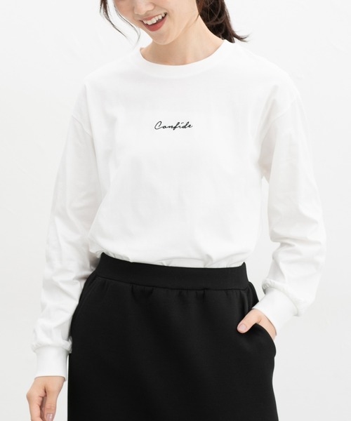 バニーTシャツ コットン ロゴ刺繍　2023新作 ロゴ刺繍チュニックT（Tシャツ/カットソー）｜Honeys（ハニーズ