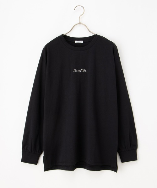 バニーTシャツ コットン ロゴ刺繍　2023新作 ロゴ刺繍チュニックT（Tシャツ/カットソー）｜Honeys（ハニーズ