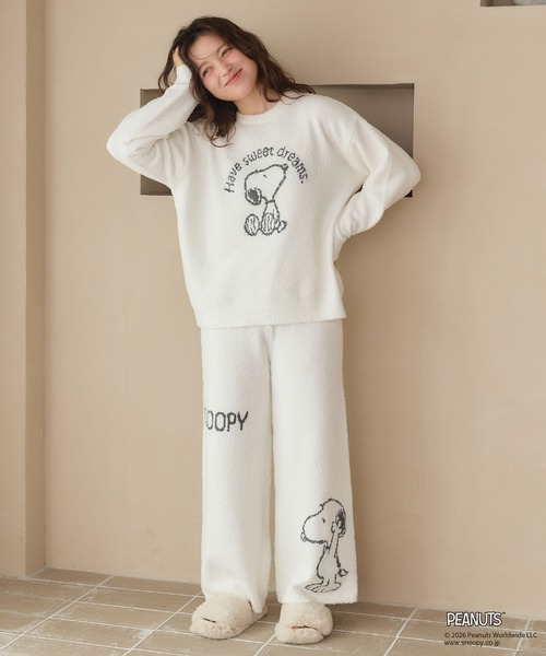 PEANUTS(ピーナッツ)の「【PEANUTS/ピーナッツ】SNOOPYもこもこルームウェアロングパンツ(上下別売り)(ルームウェア/パジャマ・レディース・ピンク/グレー/アイボリー/オフホワイト・M/L/LL)」の7枚目の写真