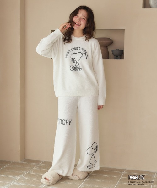 PEANUTS(ピーナッツ)の「【PEANUTS/ピーナッツ】SNOOPYもこもこルームウェアロングパンツ(上下別売り)(ルームウェア/パジャマ・レディース・ピンク/グレー/アイボリー/オフホワイト・M/L/LL)」の6枚目の写真