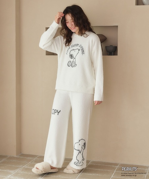PEANUTS(ピーナッツ)の「【PEANUTS/ピーナッツ】SNOOPYもこもこルームウェアロングパンツ(上下別売り)(ルームウェア/パジャマ・レディース・ピンク/グレー/アイボリー/オフホワイト・M/L/LL)」の8枚目の写真