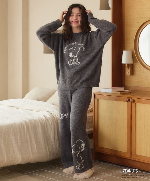 PEANUTS(ピーナッツ)の「【PEANUTS/ピーナッツ】SNOOPYもこもこルームウェアロングパンツ(上下別売り)(ルームウェア/パジャマ・レディース・ピンク/グレー/アイボリー/オフホワイト・M/L/LL)」の18枚目の写真