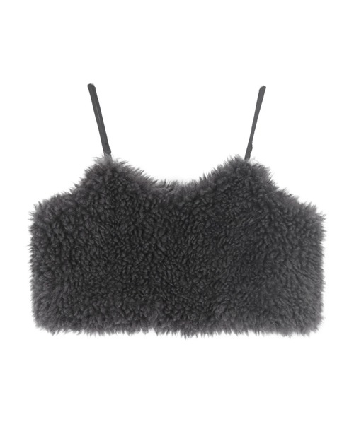 titivate(ティティベイト)の「フェイクシープファービスチェ(キャミソール・レディース・アイボリー/チャコール・M)」の11枚目の写真