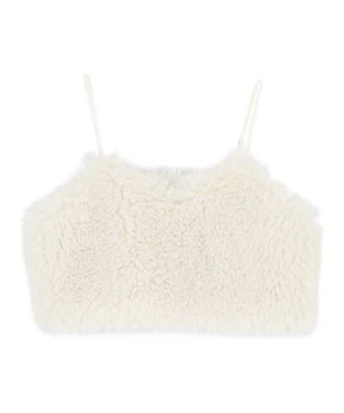 titivate(ティティベイト)の「フェイクシープファービスチェ(キャミソール・レディース・アイボリー/チャコール・M)」の10枚目の写真