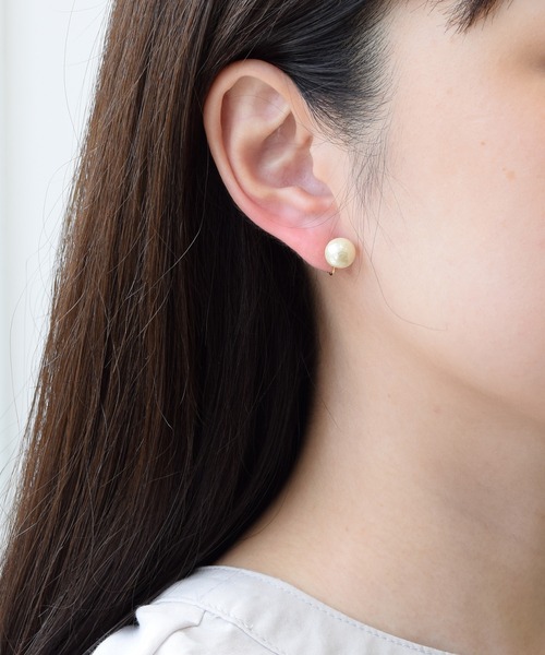 CALIN STANDARD(カリンスタンダード)の「◆金属アレルギー対応◆◆made in japan◆【痛くない】【落ちにくい】【ストレスフリーな着け心地】パール ループフィットイヤリング(イヤリング・レディース・ホワイト/アイボリー・FREE)」の15枚目の写真
