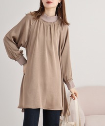 A.N.L（エーエヌエル　レーベル）の「A.N.L シワ加工ラグランスリーブフレアチュニック（チュニック）」