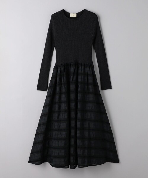 UNITED ARROWS（ユナイテッドアローズ）の「フィット＆フレア シアーボーダー コンビワンピース（ワンピース・レディース・ブラック/ダークグレー・FREE）」の11枚目の写真